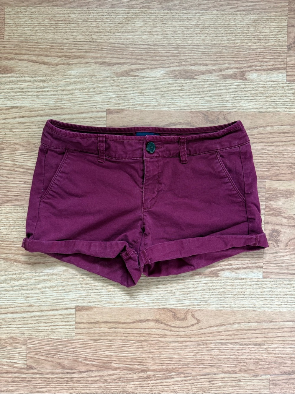 American Eagle Outfitters Burgundy Cuffed Shorts